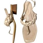 Bernardo EUC Leather Braided Block Heel Square Toe Sandals, Beige Sz 11 Photo 0