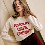 Sézane Sezane Amour Cafe Creme Sweatshirt Photo 1