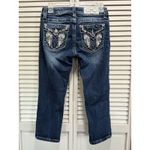 Miss Me  Crop Denim Jeans Sequins/Embroidered/Gems Logo Size 27‎ Western/Boho Photo 2