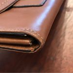 Coach Brown Leather Belt Buckle Large Wristlet Photo 7