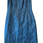 Talbots  100% linen denim look seamed fitted tank dress 8 Photo 0