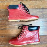 Vintage Sporto 1980s Red Rubber Fleece Lined Rain Boots Size 7 Photo 0