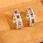 14k gold polished Rainbow hoops Photo 5