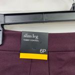 NEW Alfani women's deep red purple slim leg tummy control stretch casual pants 6 Size 6P Photo 3