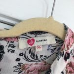 Olé by Koton white sleeveless floral maxi dress button front purple pink slit Photo 1