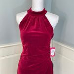 Vince Camuto Red/Burgundy Velvet Draped Ruched Halter Neck Dress NWT 6 Photo 5