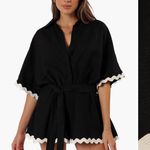 Petal and Pup NWT Petal & pupil Black/white Trimmed Romper Size Small  Photo 4
