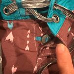 Patagonia Women’s size 12 Maroon and Teal Patterned Shorts Photo 1