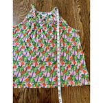 Bouffants & Broken Hearts 100% Linen Pink Flamingos Summer Tank Top Size L Size L Photo 6
