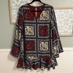 Lulus patchwork print mini dress sz L Photo 0