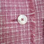 Jones New York Signature Pink White Tweed Blazer Eyelash Fringe Trim 4P Photo 5
