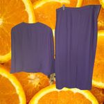 Adrianna Papell Purple Embroidered Detail Skirt Suit Size 16 Photo 6