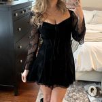 Black Mesh Sleeve Dress Photo 5