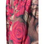 Vintage Sag Harbor Petite Red Roses Brown Long Skirt Faux Wrap Size M Size M Photo 5