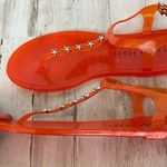 Katy Perry Orange Starfish Studded T Strap Geli Sandals Size 8 NEW Photo 0
