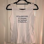 Women’s Air Force Wife White & Blue Deployed Husband Tank Top Size L Size L Photo 3