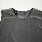Adrienne Vittadini Silk Blouse Grey Sleeveless Back Button-Up Top Size L Photo 4