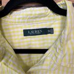 Ralph Lauren Lauren White And Yellow Plaid Tie Front Button Down Top Size XXL Photo 6