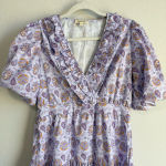 Pink Ripple Paisley‎ Lilac Ruffle Mini Cocktail Dress Women’s Lightweight Size L Purple Size L Photo 4