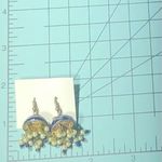 Vintage Jhumka Chandelier Earrings Half Sphere Enamel Beaded Tassels Blue/Gold $ Blue Photo 7