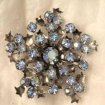 Vintage 1950s TRIAD Blue Rhinestone ⭐️ Brooch Photo 3