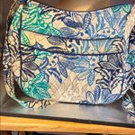 Vera Bradley  Blue and Green Leaf Pattern Shoulder Bag Photo 1