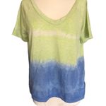 Maroni NWOT Women’s Lime And Blue Tie Dye VNeck Oversized Tee SM Green Photo 2
