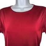 EXPRESS Body Contour Rich Dark Red Short Sleeve Crew Neck Bodysuit Top M Photo 2