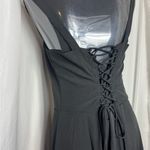 Elegant Black Strapless Dress corset back sleeveless maxi effortless XL Photo 7