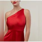 Rachel Parcell Red Silky Charmeuse One Shoulder Slit Midi Dress 4 Photo 1