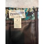 Pendleton Wool Skirt Size 10 Houndstooth Tweed Teal Black Vintage Made in USA Photo 1