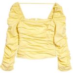Reformation ππ Joi Ruched Stretch Organic Cotton Top ~ Zest Yellow 2 NWT Photo 5