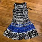 Metaphor Fit & Flare Dress Womens Size 8 Lace Striped Sleeveless Party Cocktail Photo 0