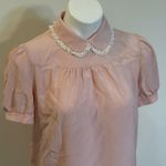 Miu Miu  Silk Blouse sz 42 Peter Pan Collar Cottagecore dainty Photo 9