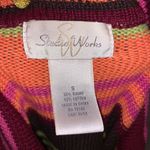 Studio Works  colorful striped shaggy button down cardigan sweater Photo 5