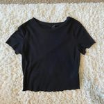 Forever 21 Ribbed Cropped Black Tee Shirt Photo 0