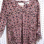 Daniel Rainn  Womens S Geometric Print Keyhole Neck 3/4 Sleeve Blouse Top Photo 0