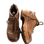 No Boundaries  Y2K Lace Up Meg Bootie 9.5 Chunky Rugged Faux Leather Dark Brown Photo 2