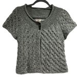 Kaisely  sweater knit gray short sleeve alpaca wool acrylic blend‎ small Photo 0