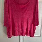 Eileen Fisher  Womens Silk 3/4 Sleeve Round Neck Blouse Top Pink Size 2X Capsule Photo 2