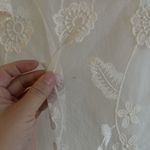 Catherine Malandrino  Ivory Foral Mesh Ruffle Blouse Long Sleeve Peasant Sz XL Photo 5