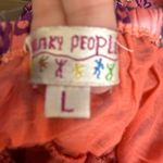 Funky People Floral Halter Maxi Dress Large Boho Pink Purple Sequin Cotton Lined Photo 7