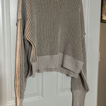 Boutique “New In” cropped fringed sweater Tan Size L Photo 0