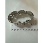 Vintage Y2K Women's Chunky Silver Tone Pebbled Beaded Stretchy Slip on Statement Photo 2