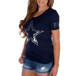 PINK - Victoria's Secret  Blue Silver Dallas Cowboys NFL Sequin Bling T Shirt XS Photo 6