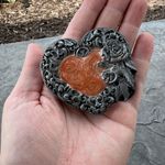 Vintage Siskiyou Pewter HEART Floral Enameled Belt Buckle 1995 USA Gray Photo 6