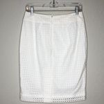 Ann Taylor White Eyelet Pencil Skirt Photo 3