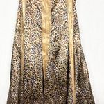 Vintage Y2K Kiss Kiss Formal Beaded Leopard Prom Dress Size 6 Halter Satin Gold Photo 8