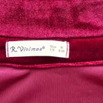 R.Vivimos Womens Velour Long Sleeve Pockets Casual Mini Shirt Dress Red Med 8/10 Photo 4