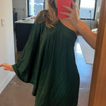 TCEC Green satin mini one shoulder dress Photo 0